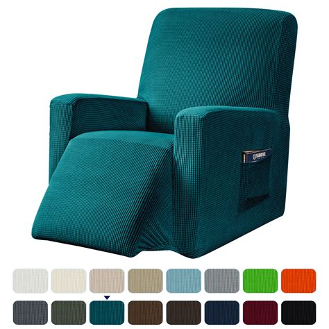 Subrtex Stretch Textured Grid Recliner Slipcoverteal