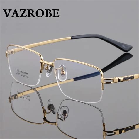Vazrobe Gold Eyeglasses Frame Men Oversized Glasses Frames For Man