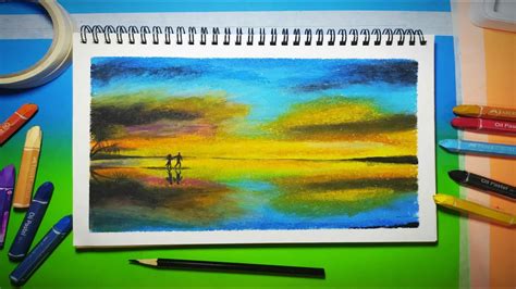 Oil pastels are one of those mediums that you either love or hate. Oil Pastel Drawing (Part 3) | Romantic View | Menggambar ...
