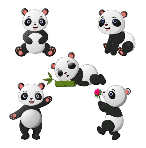 Premium Vector Cute Baby Pandas Collection