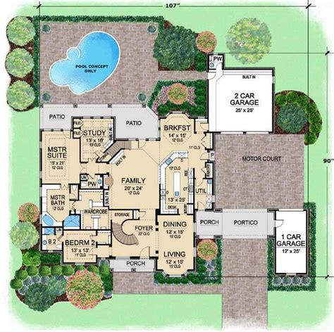 English Country House Plan 5 Bedrooms 5 Bath 5518 Sq