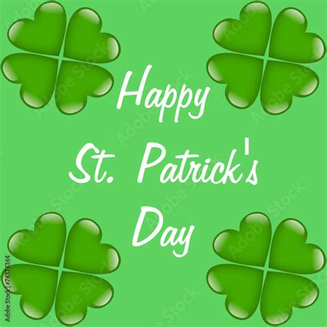 Happy St Patrick s Day mit grünen Kleeblättern aus Herzen Stockfotos