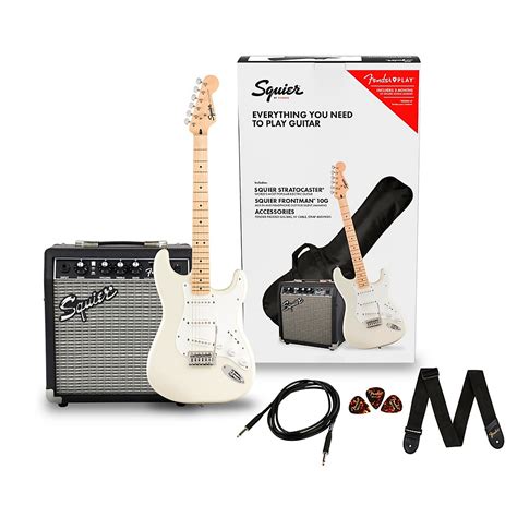 Squier Stratocaster LE Guitar Pack With Fender Frontman 10G Olympic