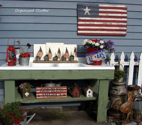 A Rustic And Patriotic Potting Bench Upcycled Projects Project Red