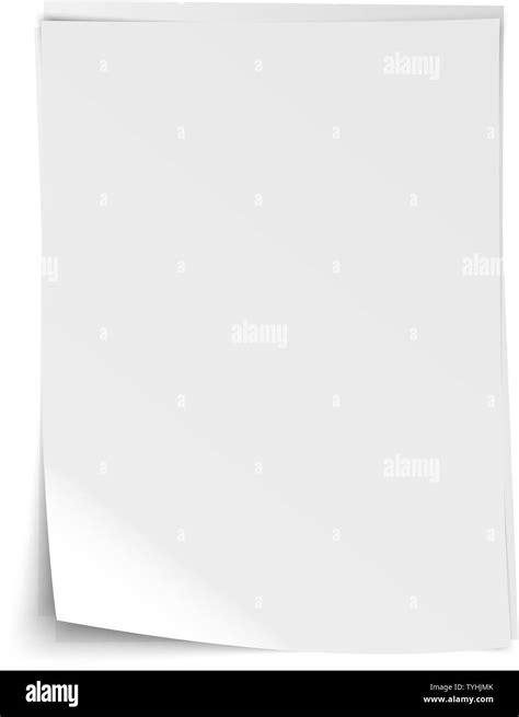 Stack Of Empty Realistic White Sheets Of Writing Paper With Bent Corner