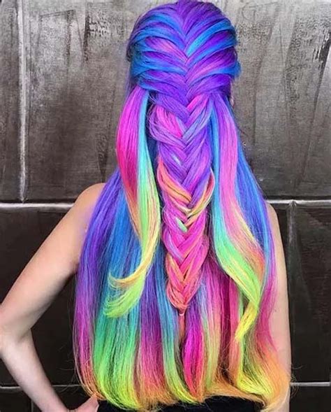 Girls Hair Calour And Style Rainbow Hair Color Hair
