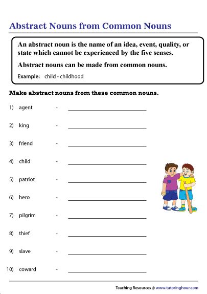 Grade 3 Grammar Topic 1 Abstract Nouns Worksheets Lets Share Knowledge