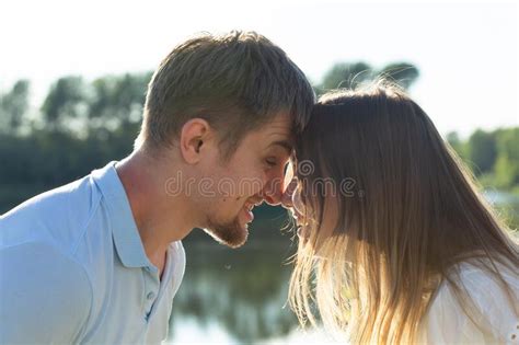 Happy Romantic Couple In Love And Having Fun Outdoor In Summer Day