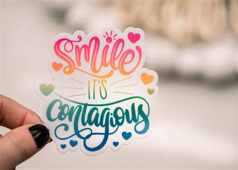 Smile Its Contagious Decal Matte Vinyl Sticker Hydroflask Etsy