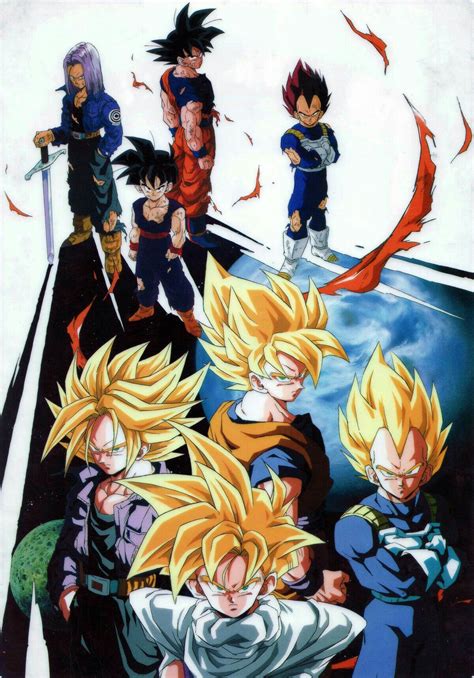 Goku Vegeta Future Trunks And Gohan Dbz Dragonball Dragon Ball Art