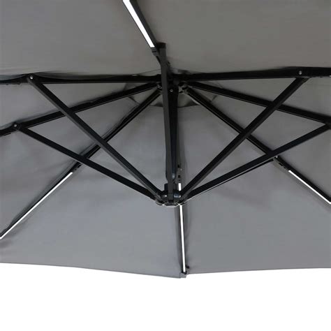 Sunnydaze Decor 105 Ft Solar Powered Offset Patio Umbrella In The