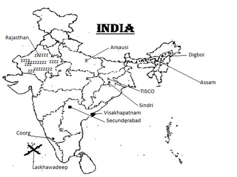 On The Outline Map Of India Provided To You Mark And Name The F