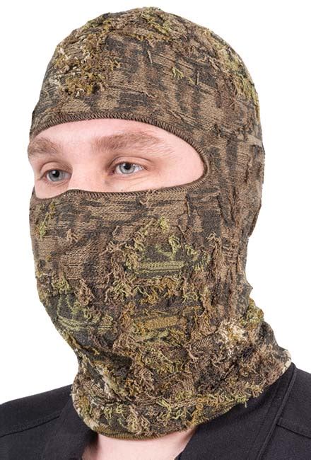 Quietwear Reversible 3d Grassy Camo One Hole Facemask