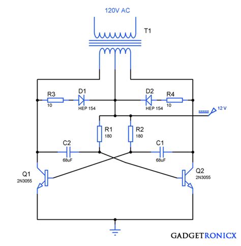 Simple Inverter Circuit Diagram Using Transistor Home Wiring Diagram