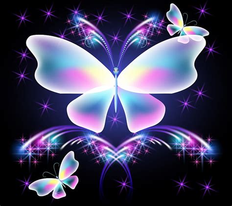 Neon Butterfly Wallpaper