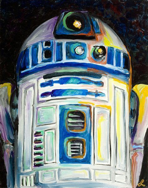 R2d2″ Painting By Artist Lani Woods Star Wars Painting Star Wars