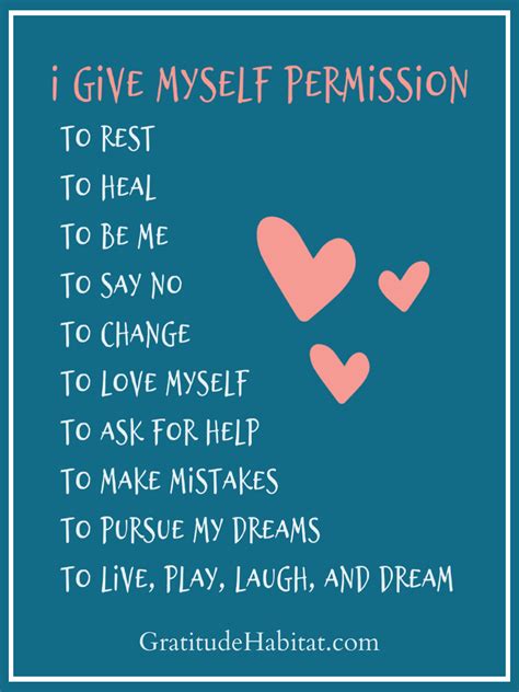 Give Yourself Permission Inspirational Quotes With Images Positive
