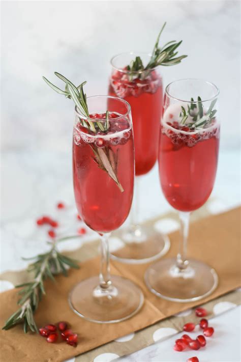 Pomegranate Champagne Cocktails With Rosemary Sofabfood Recipe
