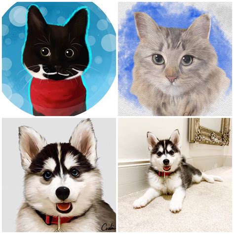 Digital Pet Portraits Commissions Perfect Christmas T For Those Who