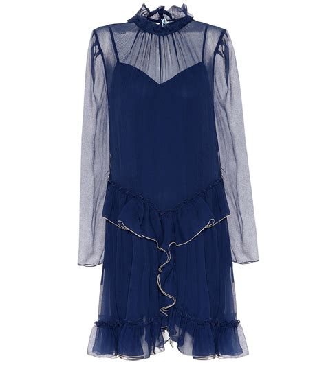 Lyst See By Chloé Silk Dress In Blue
