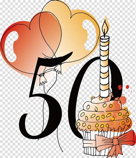 Cupcake And 50 Birthday Vecteur 50th Anniversary Birthday
