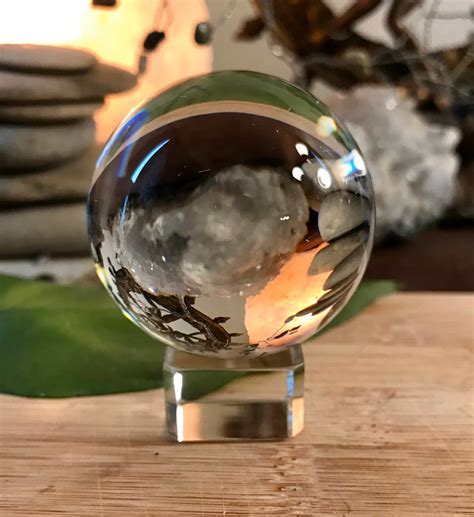 Clear Leaded Crystal Glass Gazing Ball Crystal Sphere Divination Shelf 5