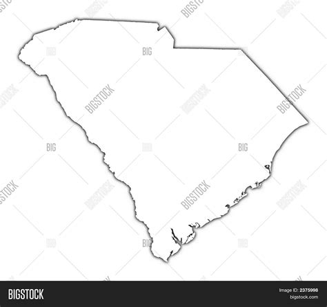South Carolina Usa Outline Map Image And Photo Bigstock