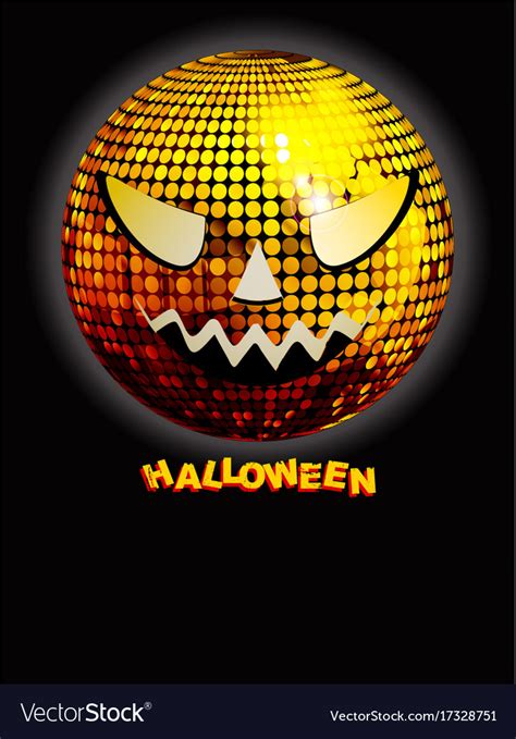 Halloween Disco Ball With Decorative Text On Black