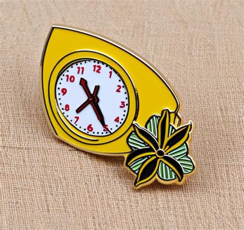 Elegance Of Clock Lapel Pin Badges Metal Pin Badges No Minimum Order