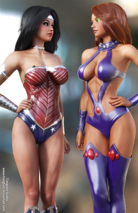 Wonder Woman And Starfire Testing By Tiangtam On Deviantart