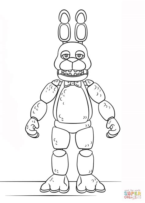 Bonnie Coloring Pages Nightmare Drawing Sketch Coloring Page