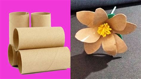 Toilet Paper Roll Flower Diy 4 Youtube