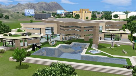 Mod The Sims Sideways Yard Futuristic Mansion