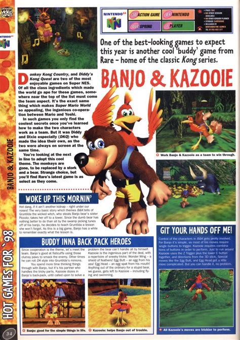 Scan Of The Preview Of Banjo Kazooie Published In The Magazine Computer