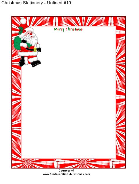 Free Printable Unlined Christmas Stationery Christmas Stationery