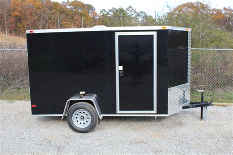 A Black 6x10 Enclosed Trailer For Sale