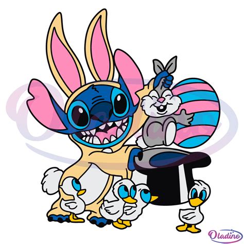 Stitch Easter Bunny Svg Digital File Stitch Svg Easter Egg Svg