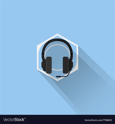 Gaming Gear Flat Icon Headphone Royalty Free Vector Image