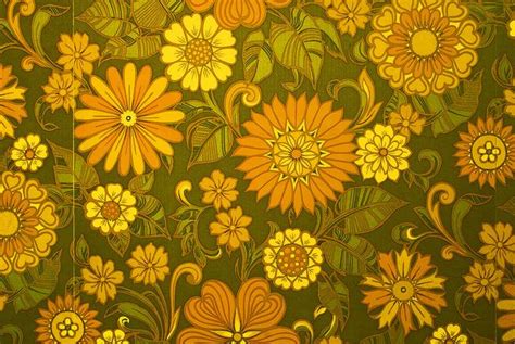 Sixties Seventies Era Floral Print Wallpaper Brian Eno Speaker