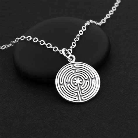 Labyrinth Necklace Labyrinth Jewelry Sterling Silver Maze