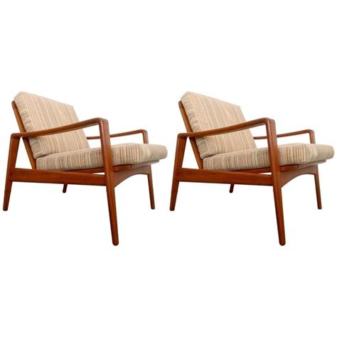 Pair Of Arne Wahl Iversen Lounge Chairs For Komfort Denmark 1960 At