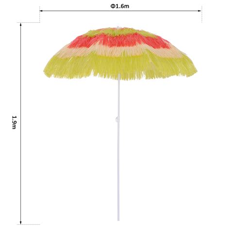 Patio Garden Hawaii Beach Sun Umbrella Sunshade Hawaiian Folding