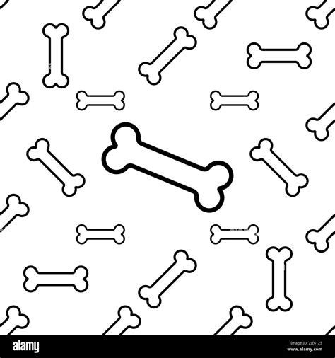 Dog Bone Icon Seamless Pattern Bone Icon Vector Art Illustration Stock