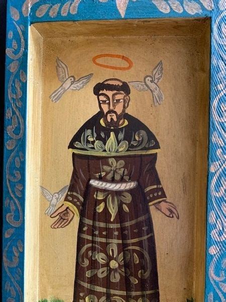 Hand Painted Framed Retablo Of St Francis Of Assisi 25968 Gallery
