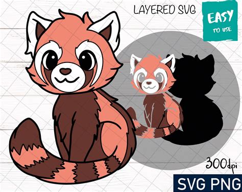 Red Panda Svg Cricut Svg Clipart Layered Svg Files For Etsy The Best