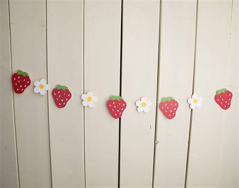 Strawberry Daisy Garland First Birthday Decorations First Birthdays