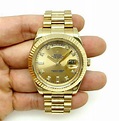 Rolex 41mm Day Date President Watch Solid 18K Gold Factory Diamond Dial ...