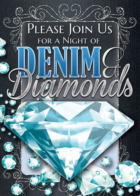 new style denim and diamonds invitations diamond invitations diamonds and denim party