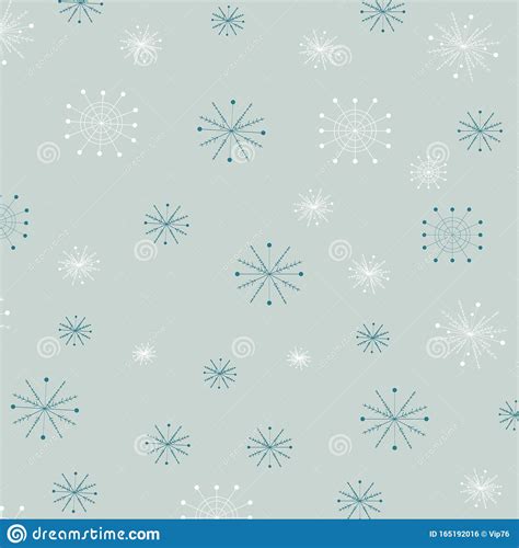 Abstract Blue Snowflakes Background Christmas Snowfall Vector
