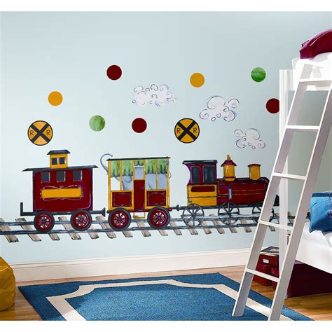 The selection contains everything you need to decorate the room in a style your child will love. Room Mates All Aboard MegaPack Peel and Stick Wall Decal ...